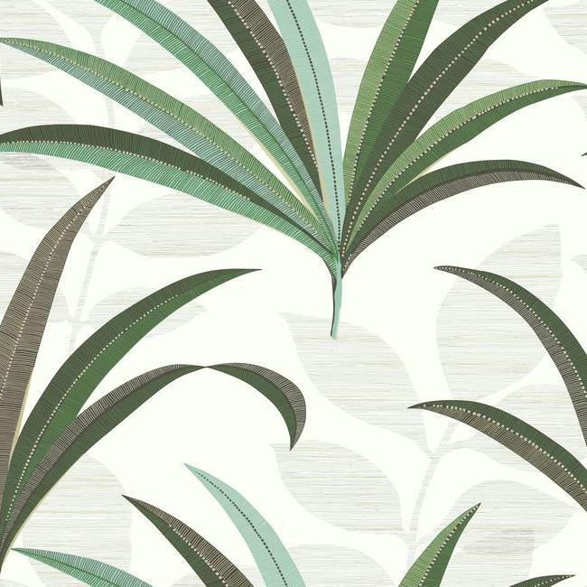 media image for El Morocco Palm Wallpaper in Ivory and Green from the Deco Collection by Antonina Vella for York Wallcoverings 217