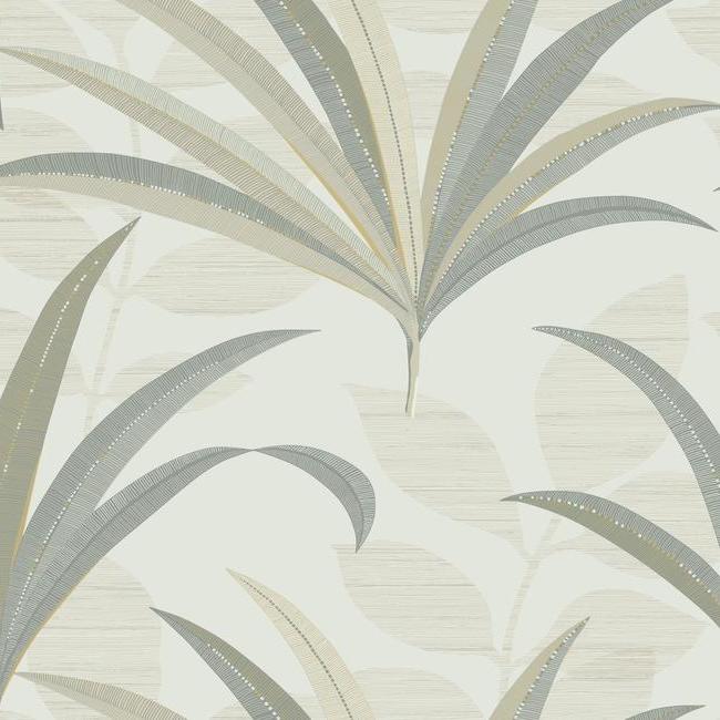 media image for El Morocco Palm Wallpaper in Off-White and Beige from the Deco Collection by Antonina Vella for York Wallcoverings 220
