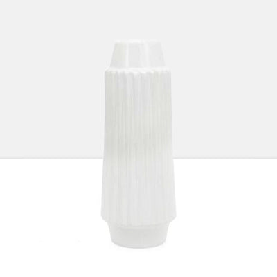 product image of ella faceted ceramic 14h vase in white design by torre tagus 1 51