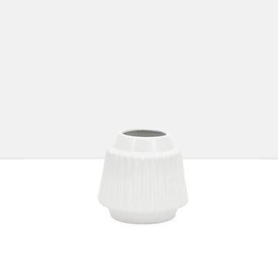 product image of ella faceted ceramic 6h vase in white design by torre tagus 1 586