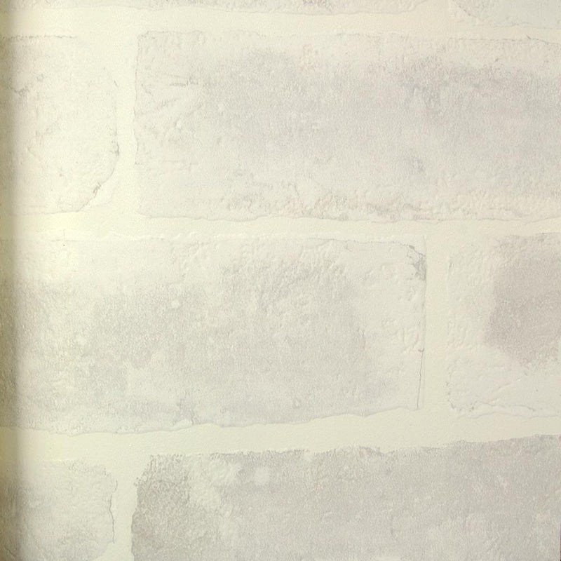 media image for Embossed Brick Wallpaper in White by Julian Scott 293