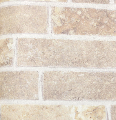 product image of Embossed Faux Brick Wallpaper in Beige by Julian Scott 527
