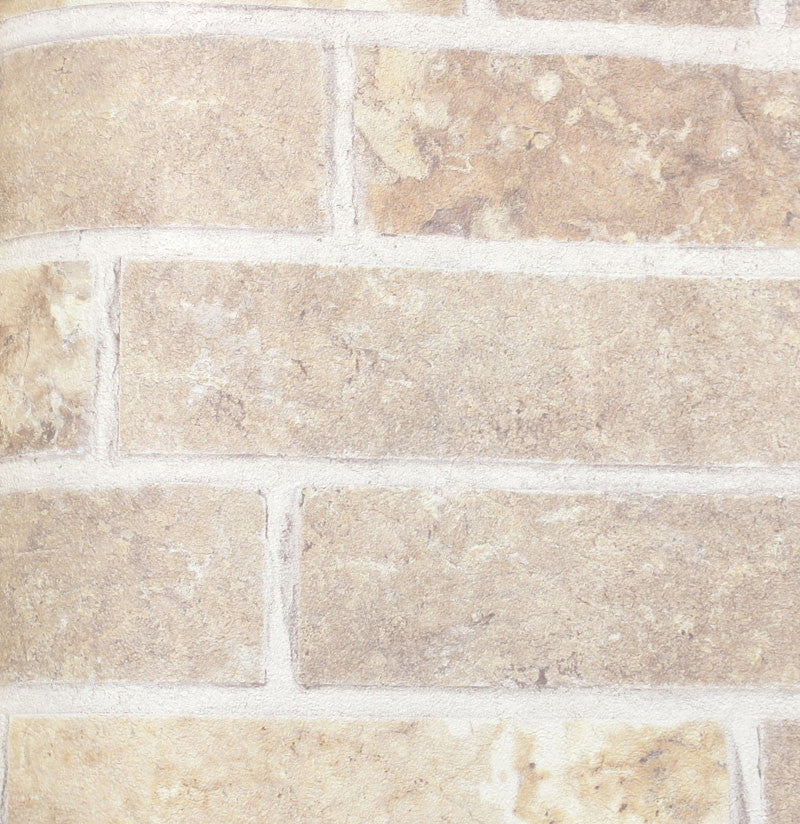 media image for Embossed Faux Brick Wallpaper in Beige by Julian Scott 25
