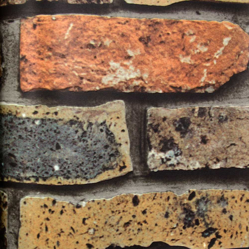 media image for Embossed Faux Brick Wallpaper in Multicolor by Julian Scott 278