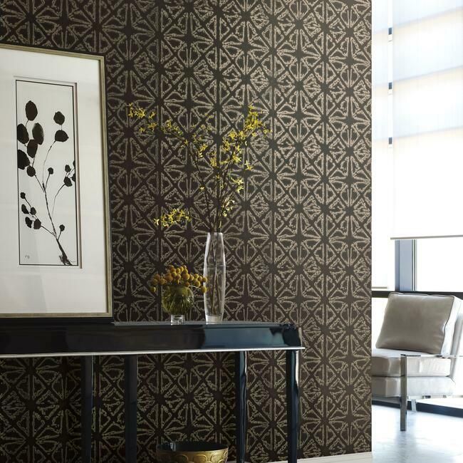 media image for Empire Diamond Wallpaper in Pewter from the Ronald Redding 24 Karat Collection by York Wallcoverings 255