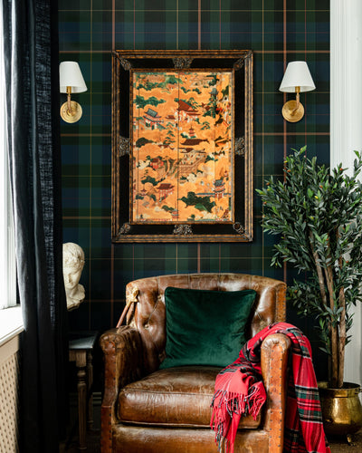 product image of Equestrian Plaid Green Wallpaper from the Derby Collection by Mind the Gap 50