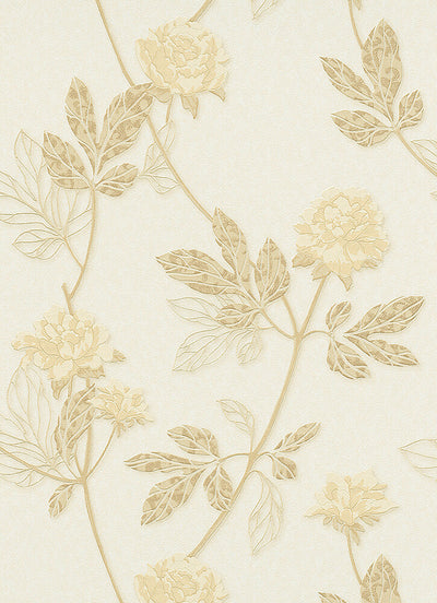 product image for Ethan Floral Wallpaper in Beige and Cream design by BD Wall 23