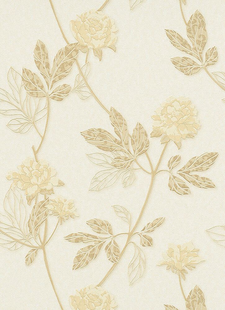 media image for Ethan Floral Wallpaper in Beige and Cream design by BD Wall 285