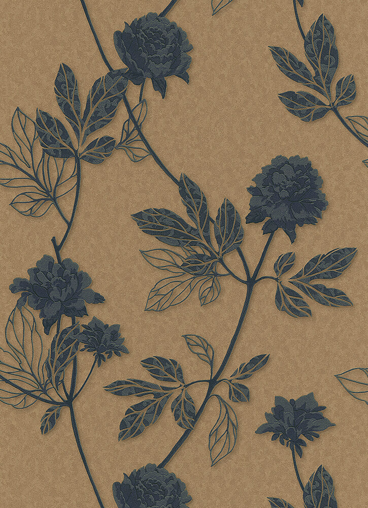 media image for Ethan Floral Wallpaper in Brown and Bronze design by BD Wall 277