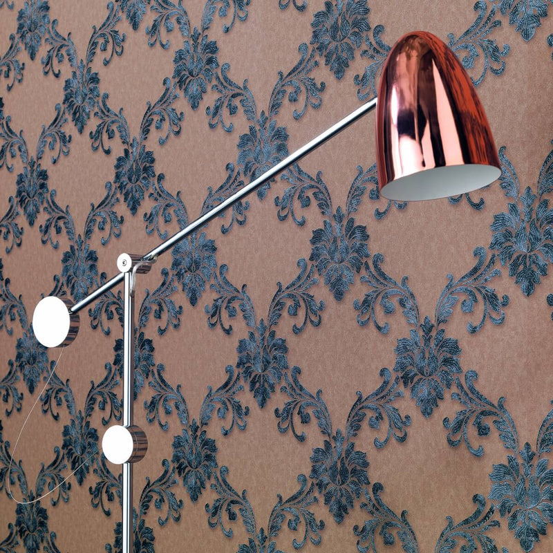 media image for Etienne Ornamental Trellis Wallpaper in Brown design by BD Wall 283