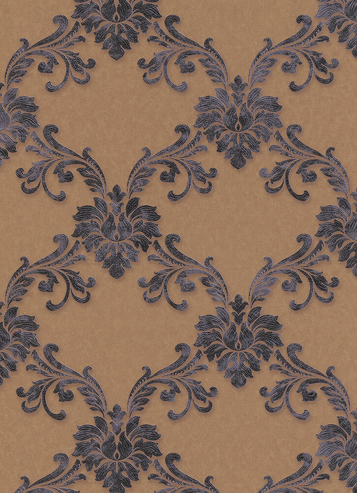 media image for Etienne Ornamental Trellis Wallpaper in Brown design by BD Wall 219