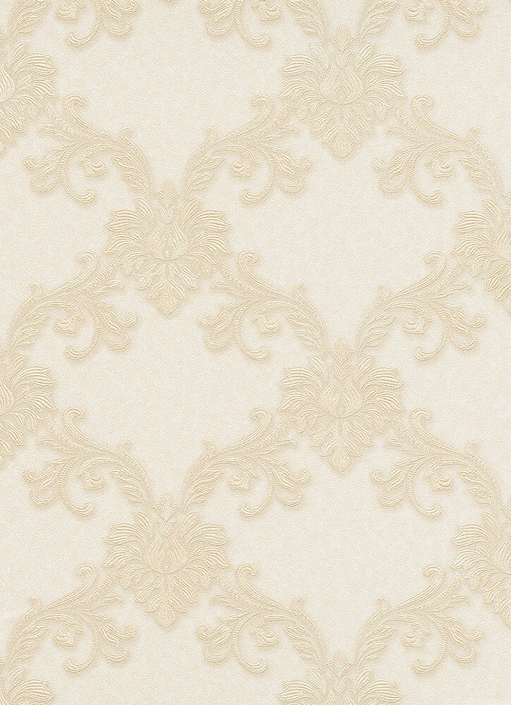 media image for Etienne Ornamental Trellis Wallpaper in Cream design by BD Wall 286
