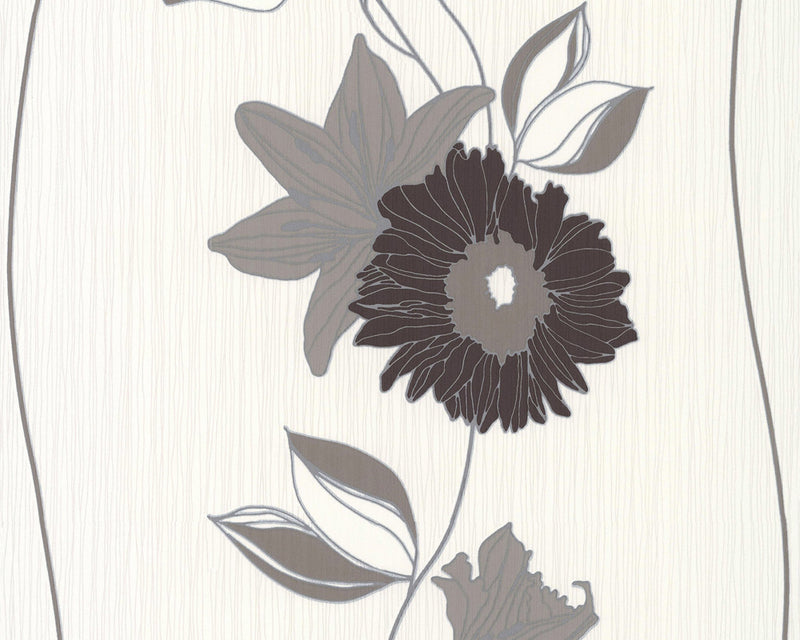 media image for Eyecatcher Floral Wallpaper in Brown and Cream design by BD Wall 291