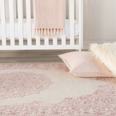 product image for fables rug in bright white parfait pink design by jaipur 18 74