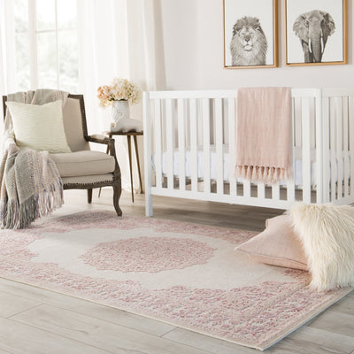 product image for fables rug in bright white parfait pink design by jaipur 14 11