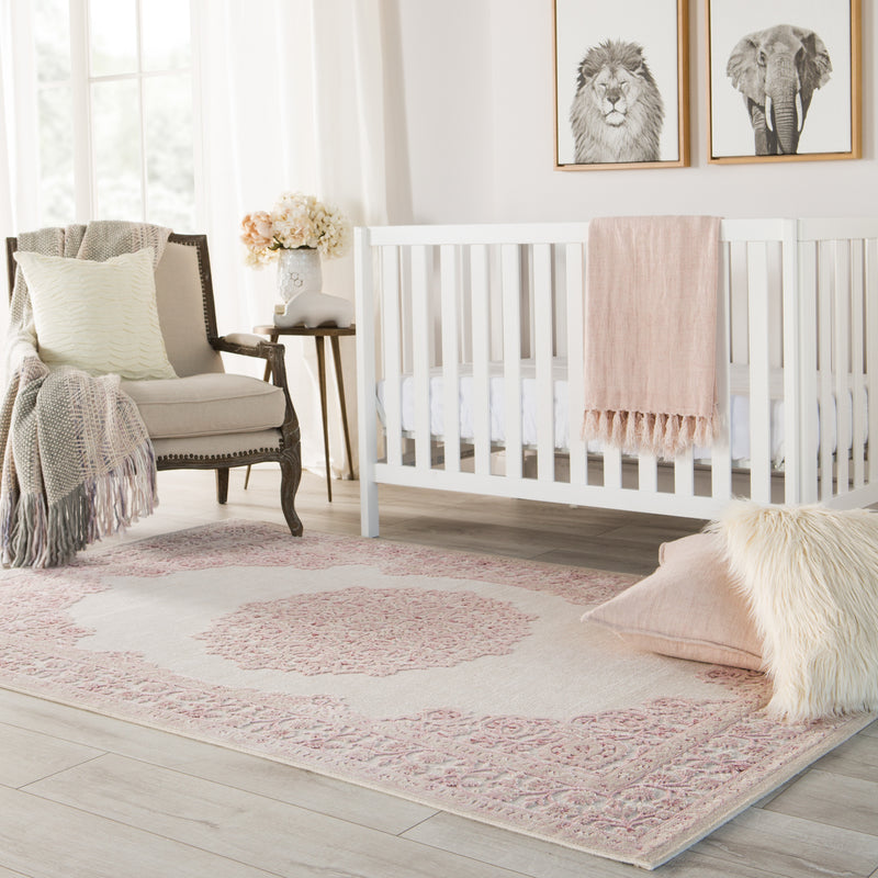 media image for fables rug in bright white parfait pink design by jaipur 14 243