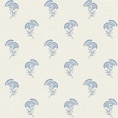 product image of Lotus Branch Floral Wallpaper in French Blue 512