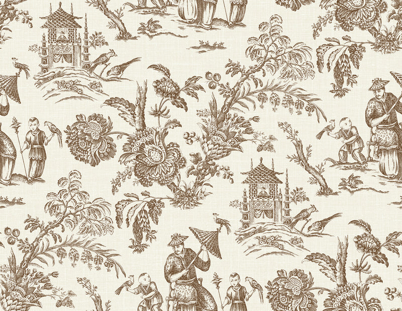 media image for Colette Chinoiserie Wallpaper in Hickory Smoke 295