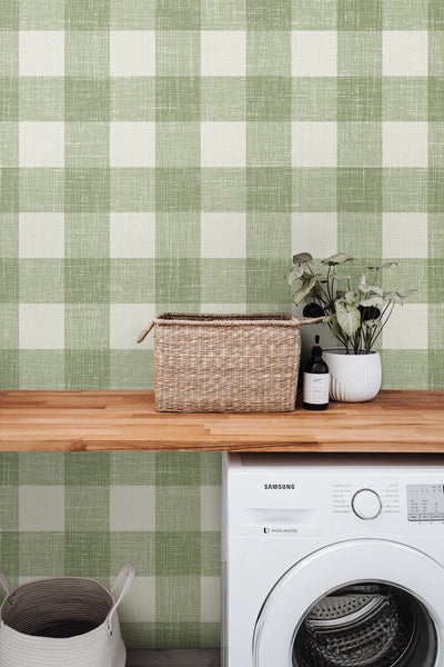 product image for Bebe Gingham Wallpaper in Herb 21