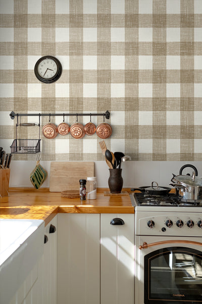 product image for Bebe Gingham Wallpaper in Driftwood 16