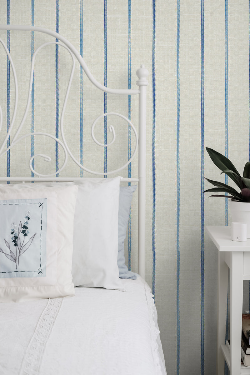 media image for Andree Stripe Wallpaper in French Blue & Denim Wash 236