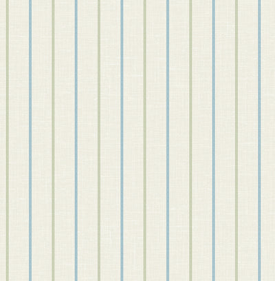product image of Andree Stripe Wallpaper in French Blue & Pomme 535