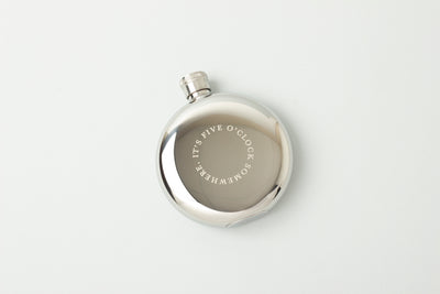 product image of stainless steal hip flask 5 oclock somewhere 1 590