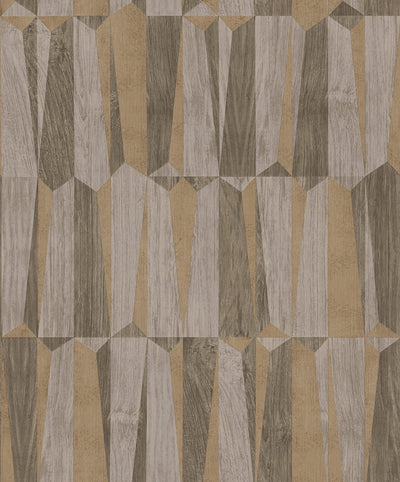 product image of Geo Point Wood Effect Motif Wallpaper in Brown/Grey 559
