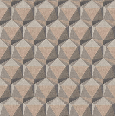 product image of Geometric Motif Wallpaper in Beige/Grey 574