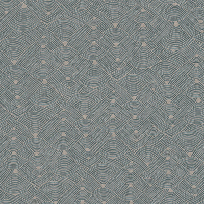 product image for Geo Swirl Motif Wallpaper in Beige/Turqouise 70