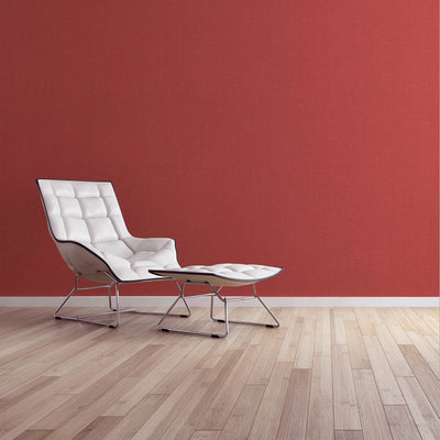 product image for Linen Effect Textured Wallpaper in Red 53