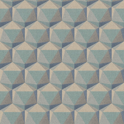 product image for Geometric Motif Wallpaper in Beige/Blue/Green 65