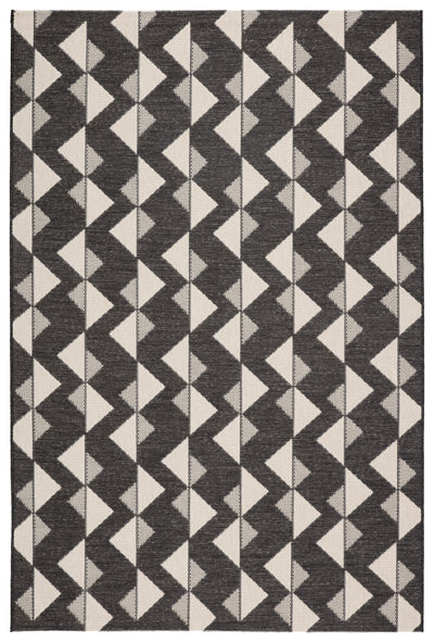 product image for Zemira Indoor/ Outdoor Geometric Black/ Cream Rug by Jaipur Living 5