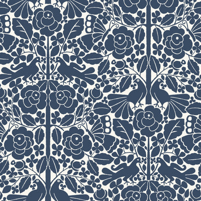 product image for Fairy Tales Wallpaper in Blue from the Magnolia Home Vol. 3 Collection by Joanna Gaines 55
