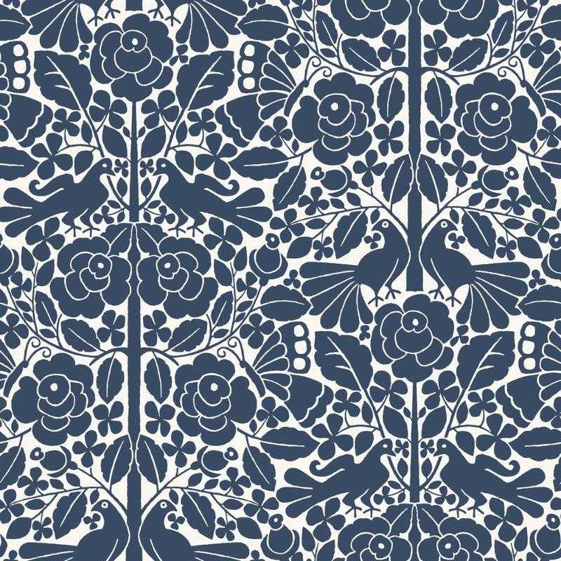 media image for Fairy Tales Wallpaper in Blue from the Magnolia Home Vol. 3 Collection by Joanna Gaines 256