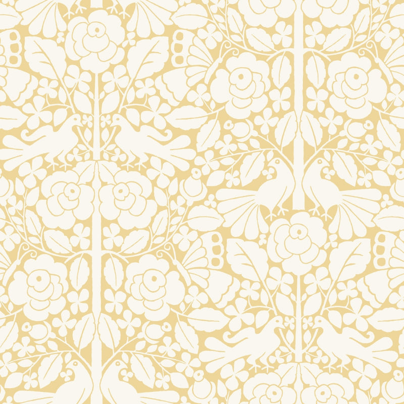 media image for Fairy Tales Wallpaper in Yellow from the Magnolia Home Vol. 3 Collection by Joanna Gaines 276