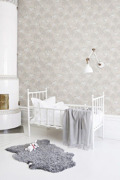 product image for Fairytale Fox Wallpaper in Dusty Pink 37