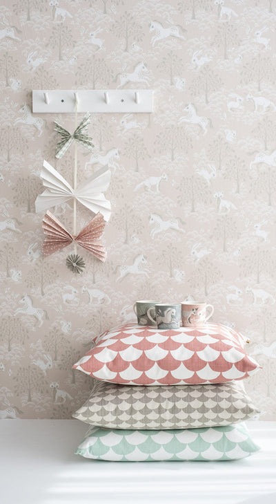 product image for Fairytale Fox Wallpaper in Dusty Pink 53