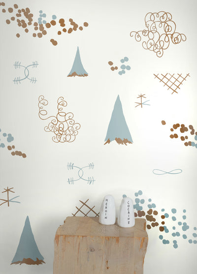 product image for Family Reunion Wallpaper in Copper and Patina design by Thatcher Studio 44
