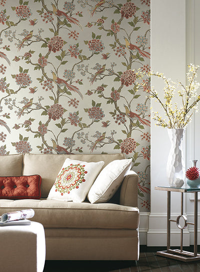 product image of Fanciful Floral Wallpaper in Silver and Multi by Ashford House for York Wallcoverings 550