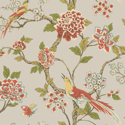 media image for sample fanciful floral wallpaper in silver and multi by ashford house for york wallcoverings 1 281