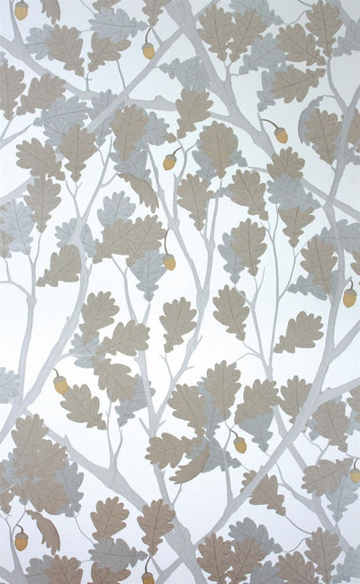 product image of Feuille de Chene Wallpaper in Ivory and Gilver from the Cabochon Collection by Osborne & Little 569