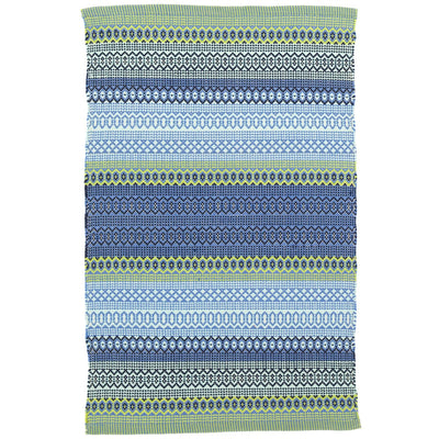 product image of fiesta stripe french blue green indoor outdoor rug by annie selke da662 2512 1 546