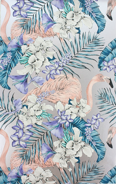 product image of Flamingo Club Wallpaper in Metallic by Matthew Williamson for Osborne & Little 550
