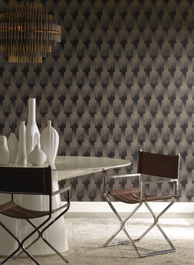 product image of Flapper Wallpaper in Blacks and Off-White from the Deco Collection by Antonina Vella for York Wallcoverings 546
