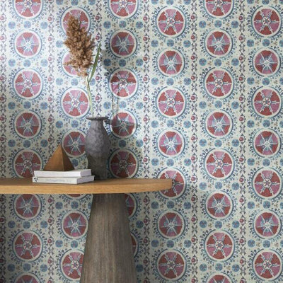 product image for Fleurus Wallpaper in Red/Blue by Christiane Lemieux for York Wallcoverings 22