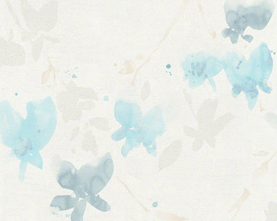 product image of Floral Blossom Wallpaper in Ivory and Light Blue design by BD Wall 563