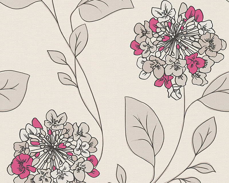 media image for Floral Modern Nature Wallpaper in Beige and Pink design by BD Wall 258