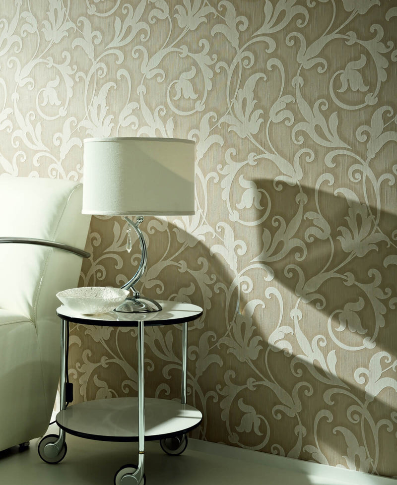 media image for Floral Scrollwork Wallpaper design by BD Wall 215