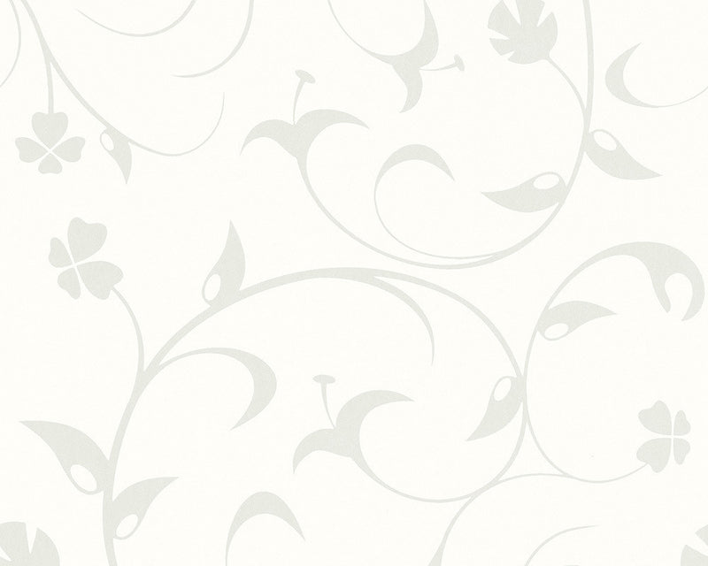 media image for Floral Scrollwork Wallpaper in Ivory design by BD Wall 256